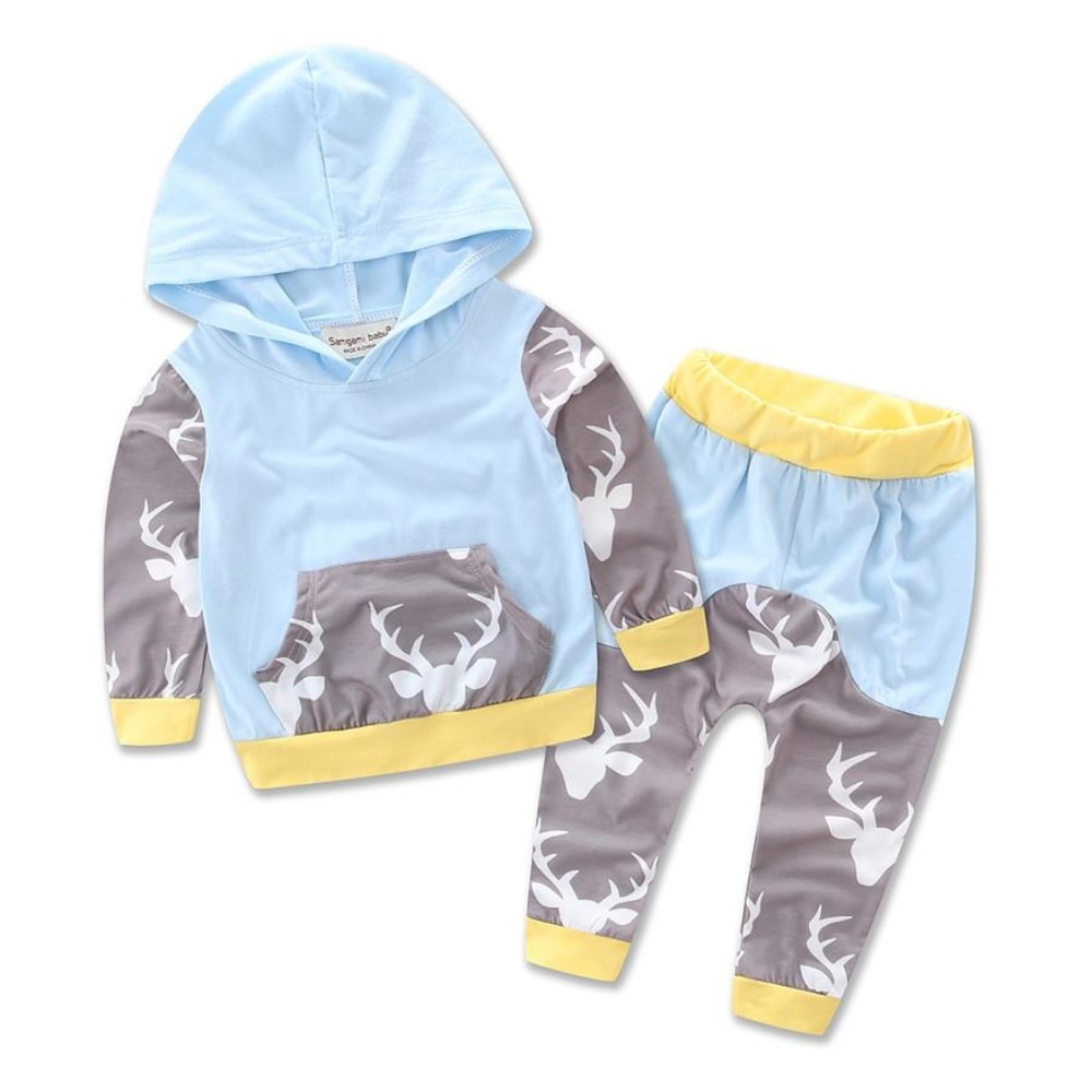Boutique Baby Boy Deer 2pc Outfit Hoodie Pants